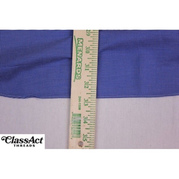 ERMENEGILDO ZEGNA Blue Geometric Cotton Long Sleeve Button Down Shirt Mens 16 - Picture 5 of 8